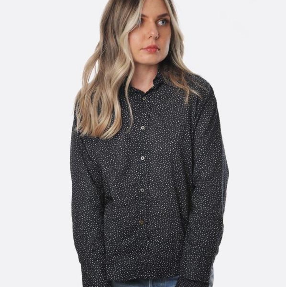 Pip-Squeak Chapeau Random Dot Button Up Cotton Shirt Size Small